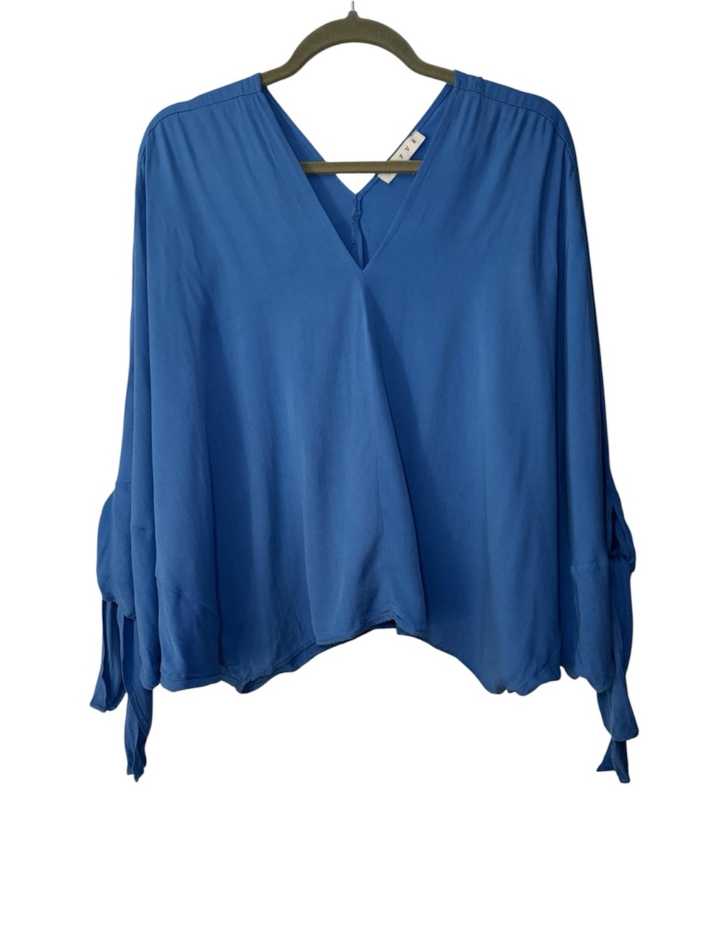 HYFVE Royal Blue V-Neck Tie-Sleeve Blouse